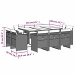 vidaXL Ensemble à manger de jardin et coussins 11 Pièces beige poly rotin