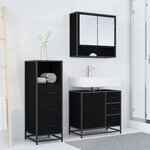 vidaXL Ensemble de mobilier de salle de bain 3 Pièces Chêne noir