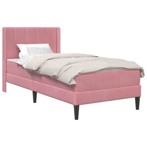 vidaXL Cadre de lit avec matelas Rose 80 x 200 cm Velours