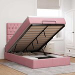 vidaXL Cadre de lit ottoman avec matelas rose 120x200 cm velours