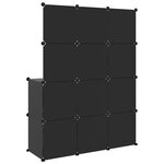 vidaXL Armoire de rangement pour enfants avec 10 cubes Noir PP