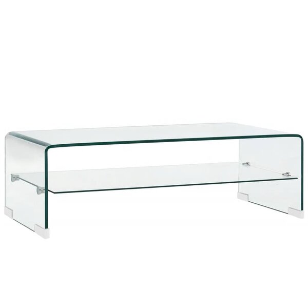 vidaXL Table basse Clair 98x45x31 cm Verre trempé