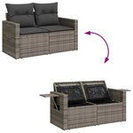 vidaXL Salon de jardin 5 Pièces avec coussins gris résine tressée