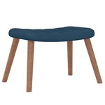 vidaXL Chaise à bascule avec repose-pied Bleu Velours