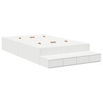 vidaXL Cadre de lit avec rangement Blanc 226.5 x 120 x 31.5 cm