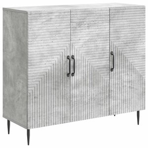 vidaXL Buffet Gris béton 89 x 34 5 x 80 cm Bois d'ingénierie