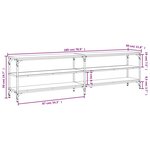 vidaXL Meuble TV chêne fumé 180x30x50 cm bois d'ingénierie et métal