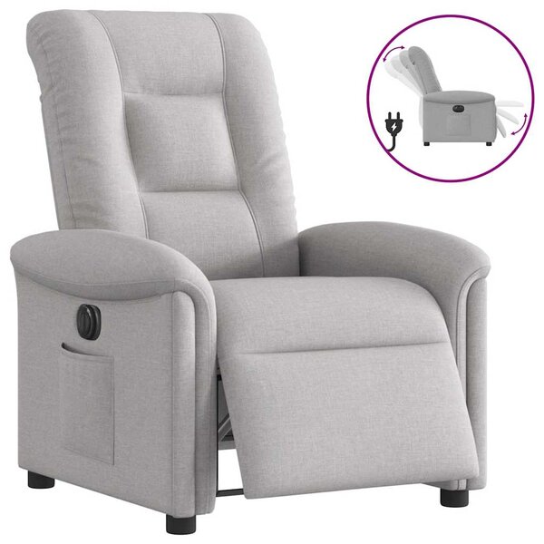 vidaXL Fauteuil inclinable électrique gris nuage tissu