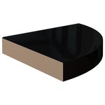 vidaXL Étagères d'angle flottantes 2Pièces noir brillant 25x25x3 8cm MDF