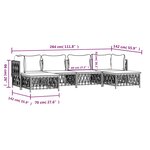 vidaXL Salon de jardin avec coussins 6 Pièces anthracite acier