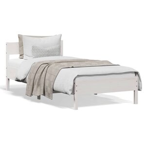 vidaXL Cadre de lit sans matelas blanc 75x190 cm bois de pin massif