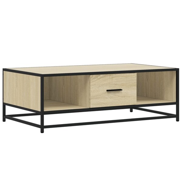 vidaXL Table basse chêne sonoma 100x57x35cm bois d'ingénierie et métal