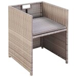 vidaXL Salon de jardin encastrable avec coussins 5 Pièces Rotin Beige