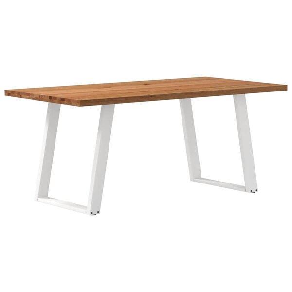 vidaXL Table à manger marron clair bois de chêne massif rectangulaire