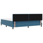 vidaXL Lit à ressorts avec matelas Bleu foncé 200 x 200 cm tissu
