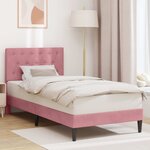 vidaXL Cadre de lit avec tête de lit Rose 90 x 190 cm Velours