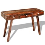 Vidaxl table console avec 3 tiroirs 76 cm bois massif de sesham