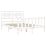 vidaXL Cadre de lit avec tête de lit blanc 120x200 cm bois massif