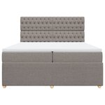vidaXL Sommier à lattes de lit avec matelas Taupe 200x200 cm Tissu