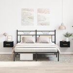 vidaXL Cabinets de chevet 2 Pièces Mur noir chêne 35x35x20 cm
