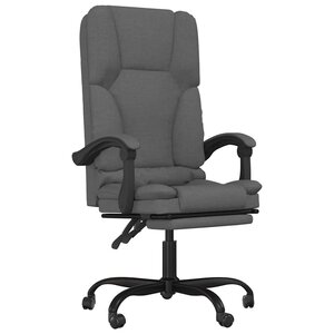 vidaXL Fauteuil de massage inclinable de bureau gris foncé tissu