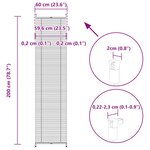 vidaXL Store plissé 60x200 cm Blanc