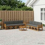vidaXL Ensemble de canapés d'extérieur 9 Pièces Naturel et Anthracite
