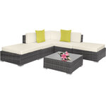 Tectake Canapé de jardin PARIS modulable 5 places - gris
