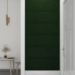 vidaXL Panneaux muraux 12 Pièces Vert foncé 90x30 cm Velours 3 24 m²