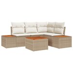 vidaXL Ensemble de canapé de jardin avec coussin 5 Pièces beige et crème