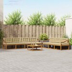 vidaXL Ensemble de canapés d'extérieur 8 Pièces Naturel et Beige