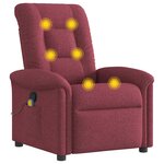 vidaXL Fauteuil de massage inclinable Rouge bordeaux Tissu