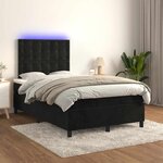 vidaXL Sommier à lattes de lit et matelas LED noir 120x190 cm velours