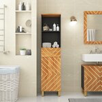 vidaXL Armoire bain marron et noir 38x33 5x160 cm bois massif manguier