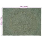 vidaXL Tapis de surface Vert olive 120 x 170 cm Jute
