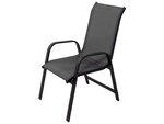 Fauteuil jardin Alu/Textilène "Porto" - Phoenix - Gris foncé - Lot de 2