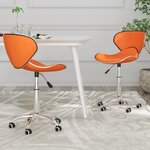 vidaXL Chaises à manger pivotantes lot de 2 orange similicuir