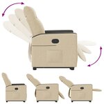 vidaXL Fauteuil inclinable Crème Tissu