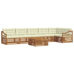 vidaXL Ensemble de canapés d'extérieur 7 pc Naturel et Crème