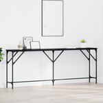 vidaXL Table Console Chêne Noir 200x29x75 cm Bois d'ingénierie