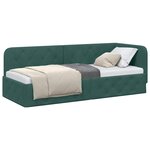 vidaXL Cadre de lit d'angle Vert foncé 80 x 200 cm Velours
