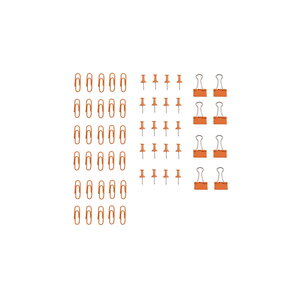 Lot de trombones epingles et minis pinces -  couleur orange