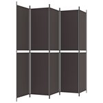 vidaXL Cloison de séparation 5 panneaux Marron 250x220 cm Tissu