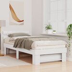 vidaXL Cadre de lit Blanc 90 x 200 cm Bois massif en pin