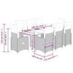 vidaXL Ensemble de bistro de jardin 9 Pièces coussins marron poly rotin