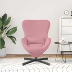 vidaXL Fauteuil œuf Rose 63 x 73 x 90 cm Velours