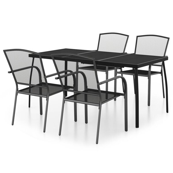 vidaXL Ensemble à manger de jardin 5 Pièces anthracite acier