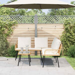 vidaXL Ensemble de canapé de jardin 2 pc Naturel polyrotin