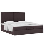 VidaXL Cadre de lit ottoman avec matelas marron foncé 160x200 cm tissu