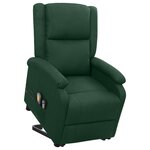 vidaXL Fauteuil de massage Vert foncé Tissu